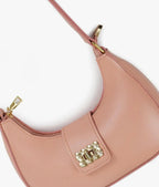 Girl's Pink PU Leather Moon Shoulder Bag