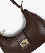 Brown PU Leather Girl's Shoulder Bag