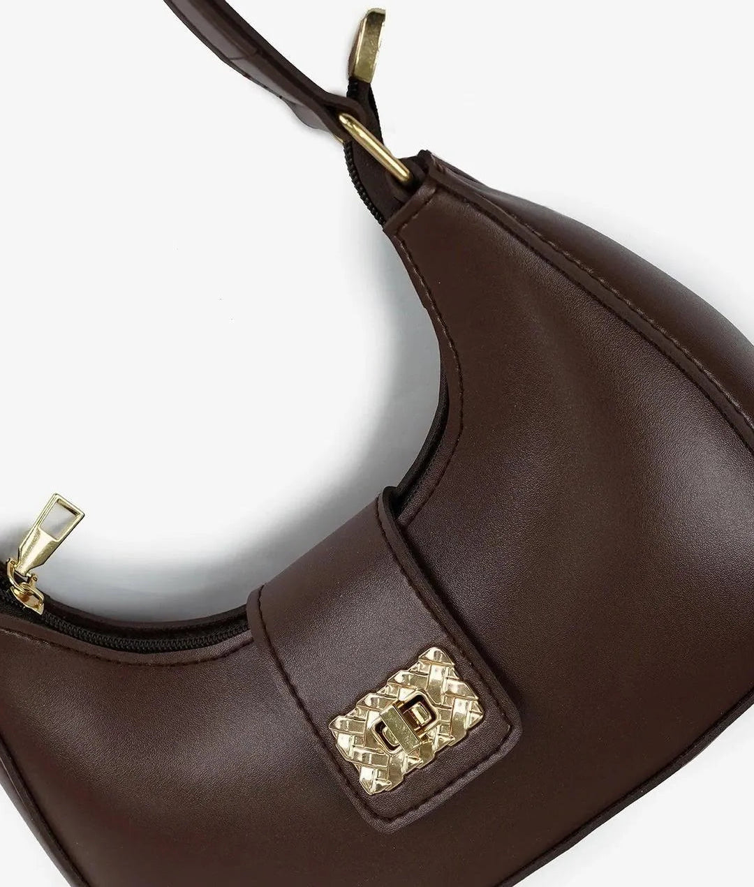 Brown PU Leather Girl's Shoulder Bag