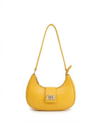 Yellow PU Leather Girl's Shoulder Bag