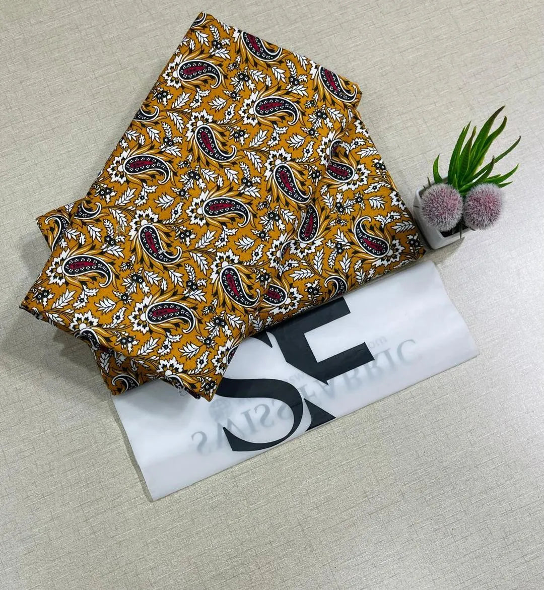 2 Pcs Women's Unstitched Printed Suit
