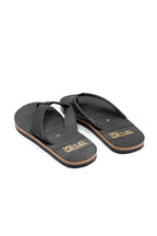 Men Black Synthetic Leather Casual Flip Flops
