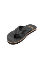 Men Black Synthetic Leather Casual Flip Flops