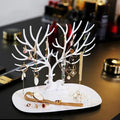 White Deer Tree Jewelry Stand for Earrings Necklaces Rings Display
