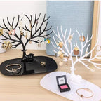 White Deer Tree Jewelry Stand for Earrings Necklaces Rings Display