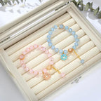 Pink Crystal Charm Bracelet for Women Adjustable Modern Design