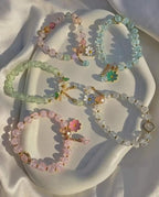 Pink Crystal Charm Bracelet for Women Adjustable Modern Design