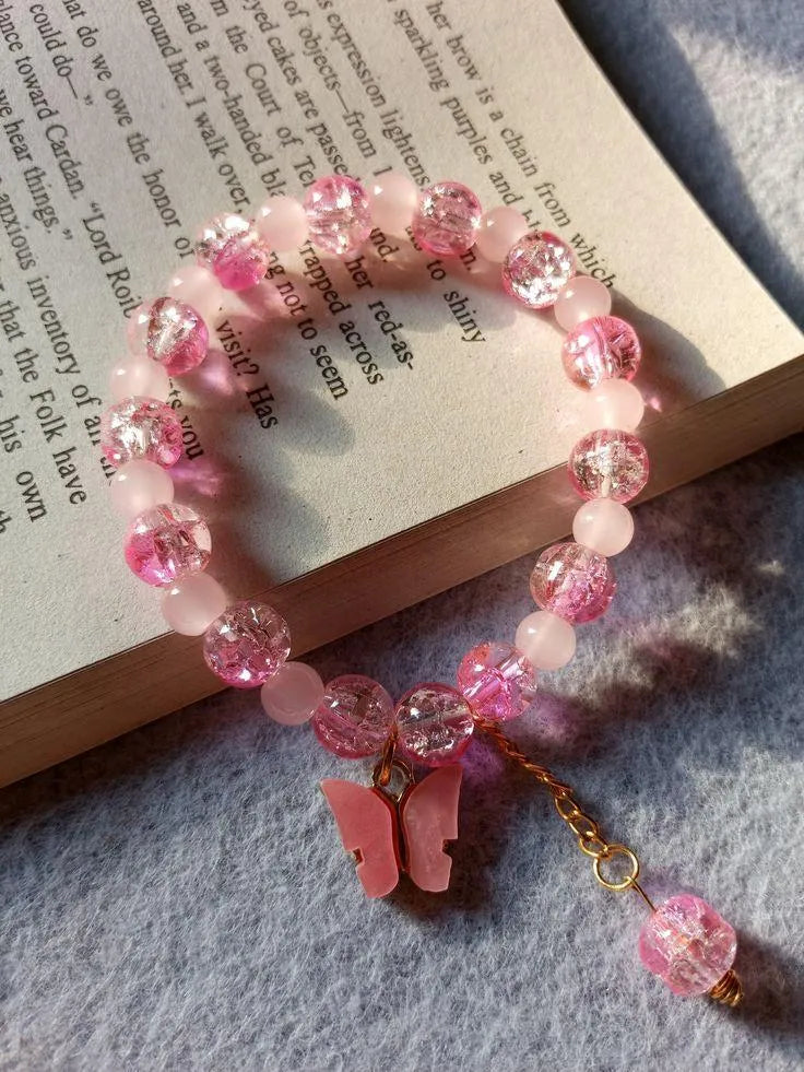 Multicolor Crystal Butterfly Charm Bracelet for Women