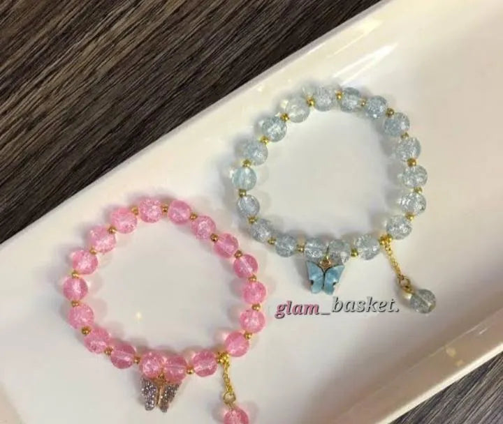 Multicolor Crystal Butterfly Charm Bracelet for Women