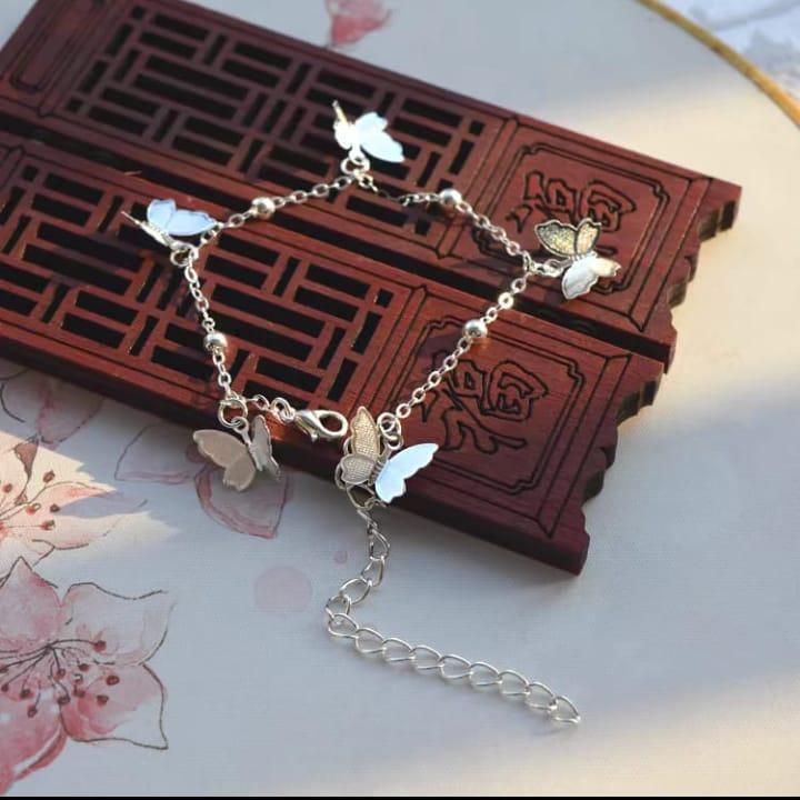 Silver Butterfly Charm Bracelet for Women