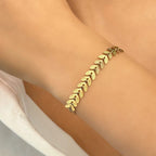 Gold Leaf Chain Bracelet for Women Lightweight Alloy