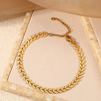 Gold Leaf Chain Bracelet for Women Lightweight Alloy
