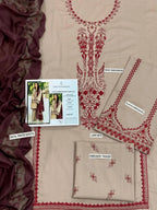 Ivory Embroidered Women's 3Pcs Lawn Suit Set