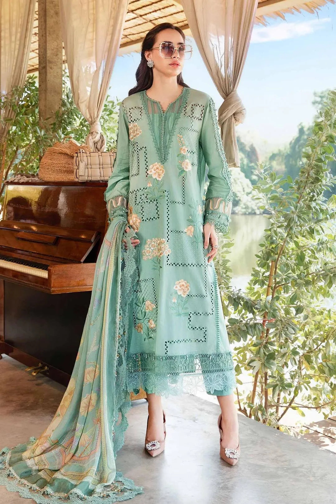 3 Pcs Women's Unstitched Digital Print Suit