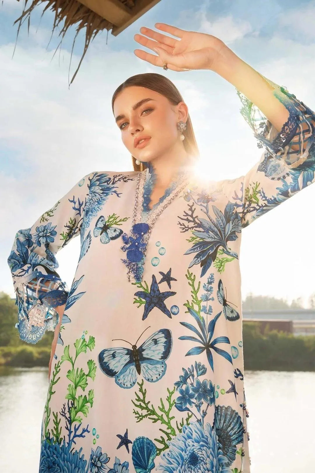 3 Pcs Women's Unstitched Digital Print Suit