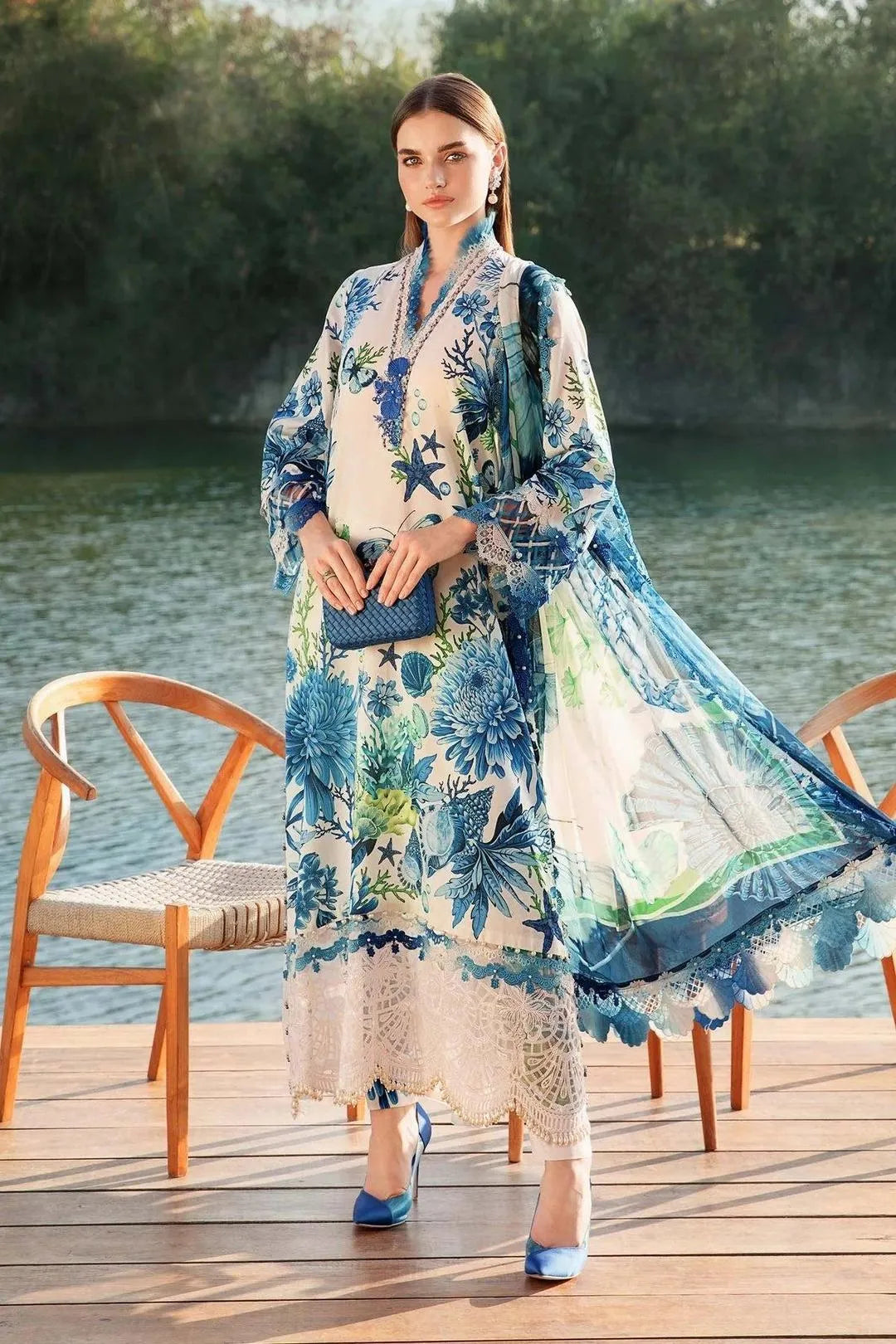 3 Pcs Women's Unstitched Digital Print Suit