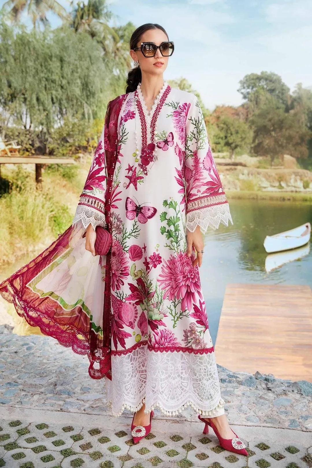 3 Pcs Women's Unstitched Digital Print Suit