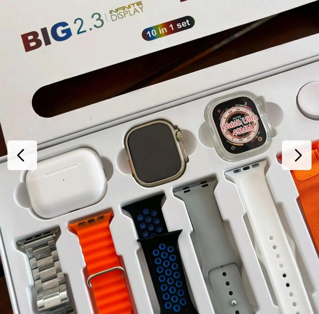 i20 Ultra Smart Watch with Earbuds Golden 2.3 Display