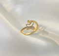 Butterfly Gold Plated Adjustable Ring for Daily & Bridal Wear
