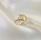 Butterfly Gold Plated Adjustable Ring for Daily & Bridal Wear