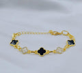 Gold Plated Clover Charm Bracelet for Women