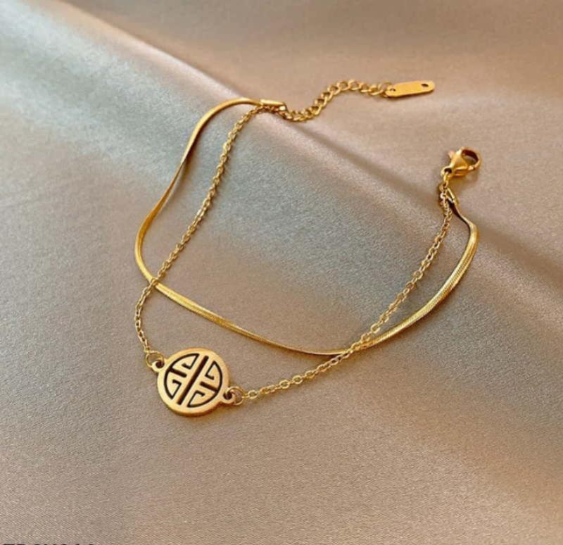 Gold Plated Chain Bracelet Adjustable Wedding Wear Stylish