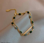 Gold Plated Bead Charm Bracelet for Women Wedding Wear Elegant Modern Style