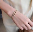 Gold Plated Bead Charm Bracelet for Women Wedding Wear Elegant Modern Style
