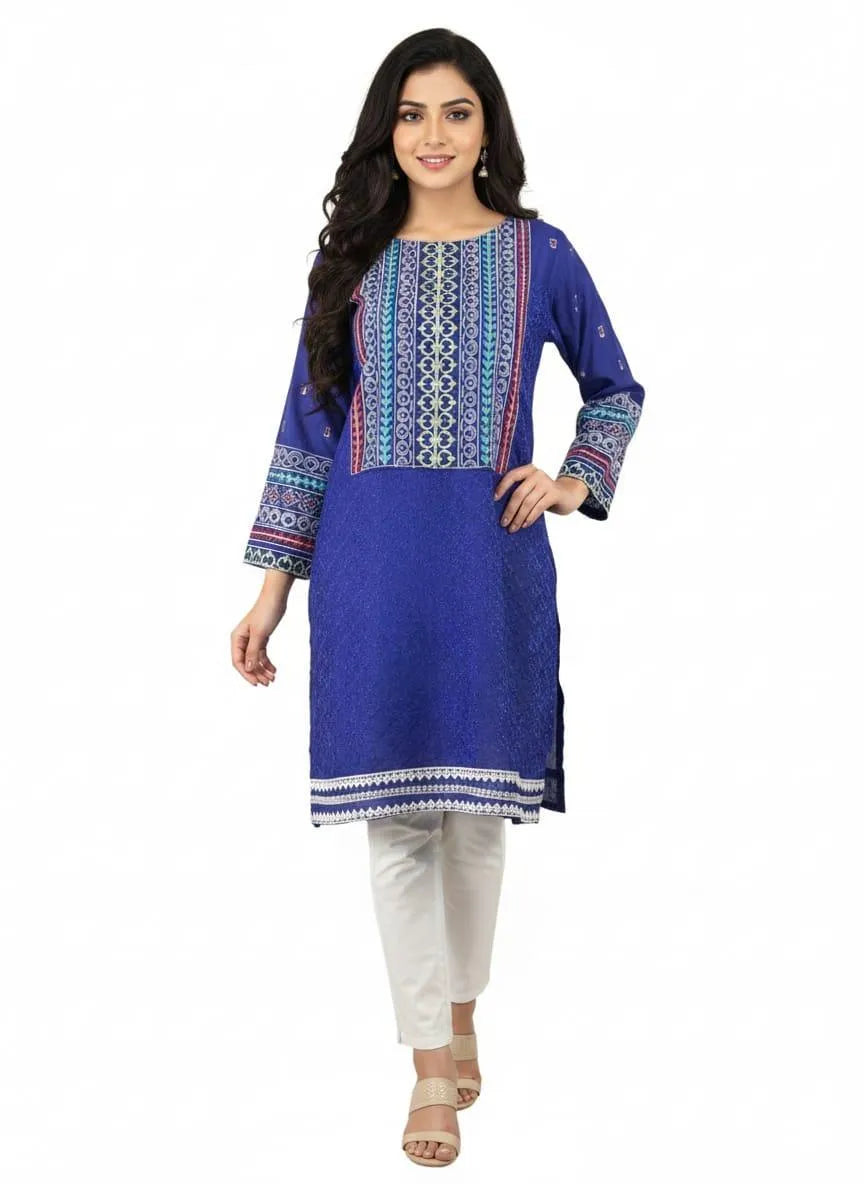 Women's Stitched Lawn Embroidered Shirt