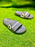 Men's Grey Rubber Slide Slippers Casual Daily Wear
