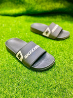 Men's Grey Rubber Slide Slippers Casual Daily Wear