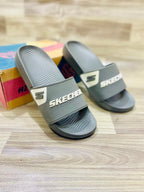 Men's Grey Rubber Slide Slippers Casual Daily Wear