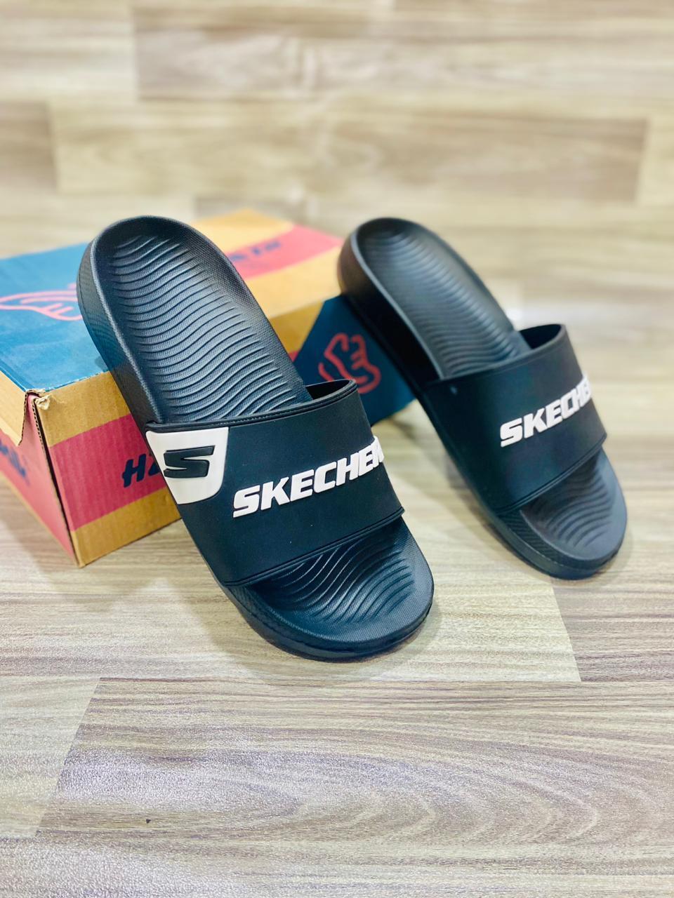 Men's Black Rubber Slide Slippers Casual Comfortable Daily Wear
