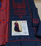Dhanak Embroidered 3 Pcs Women Suit Blue