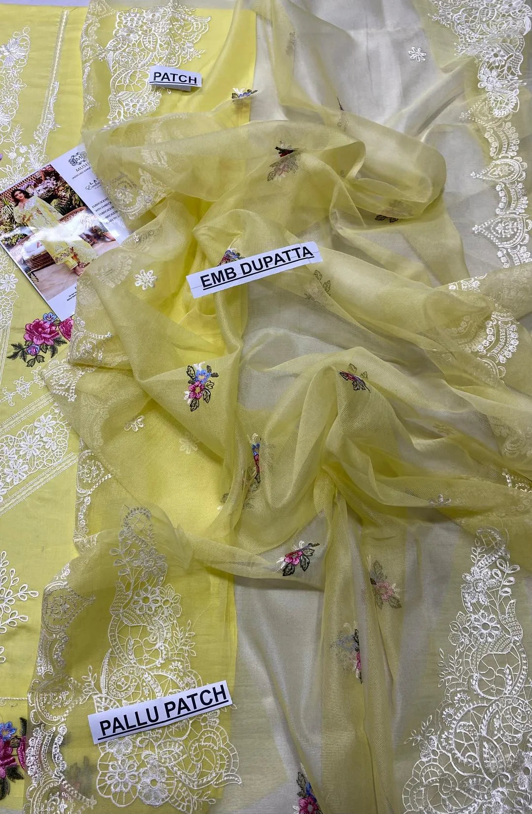 Yellow Chikankari 3 Pcs Lawn Suit for Eid Party Wear