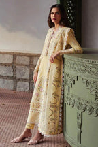 Yellow Chikankari 3-Piece Lawn Suit for Eid Party Wear