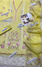 Yellow Chikankari 3-Piece Lawn Suit for Eid Party Wear