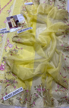 Yellow Chikankari 3-Piece Lawn Suit for Eid Party Wear