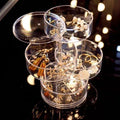 Transparent 4-Layer Rotating Jewelry Box for Earrings Rings Beads