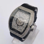 Franck Muller Men's Diamond Watch Black Leather Strap