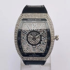 Franck Muller Men's Diamond Watch Black Leather Strap