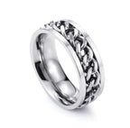 Stainless Steel Silver Chain & Ring Pack of 2