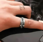 Stainless Steel Ring + Bracelet Set for Men Silver
